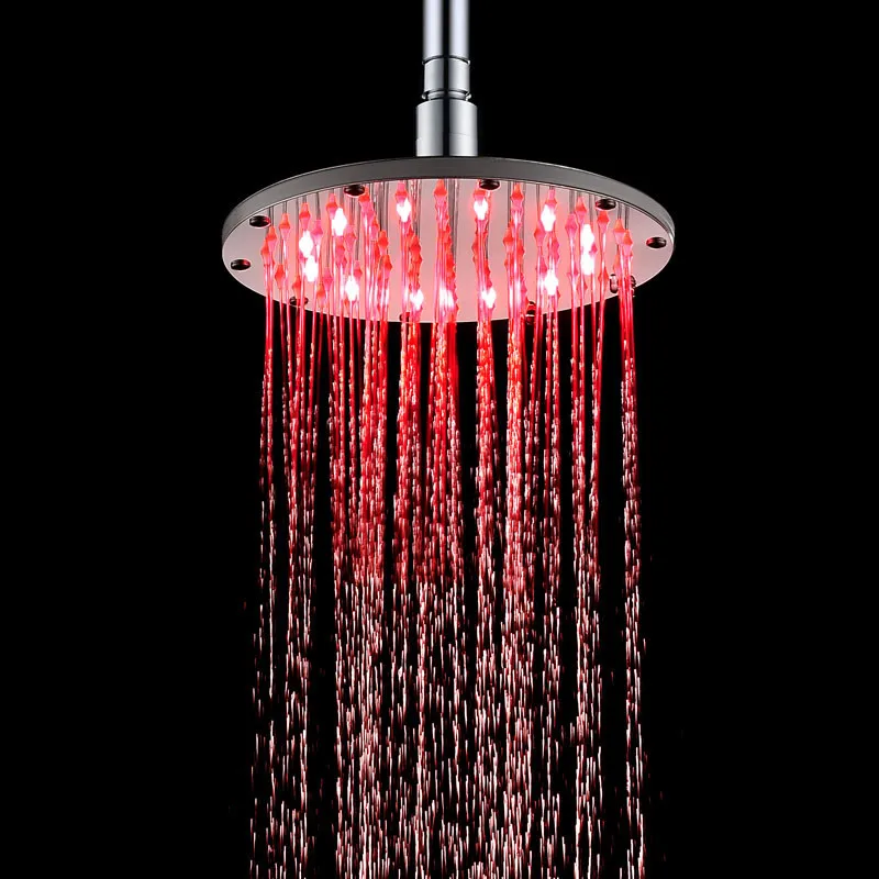 Новый стиль светодио дный 7 цветов изменения Showerhead круглый Насадки для душа 6 и 8 дюйм(ов) светодио дный свет Насадки для душа Ванная комната