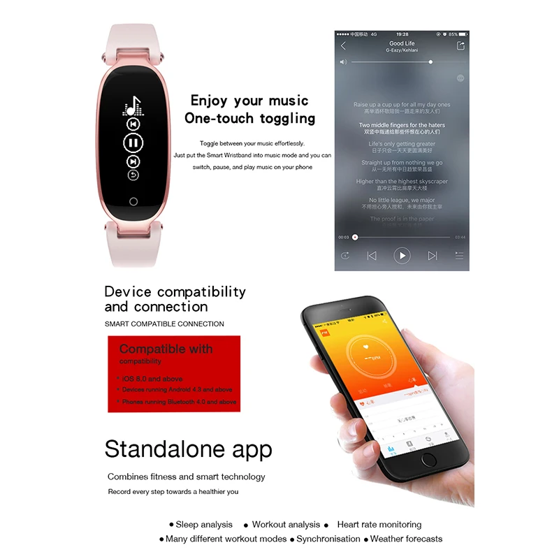 Waterproof Sport Digital Bluetooth Smart Band Watch Pedometer Heart Rate Monitor Intelligent Bracelet Smartwatch For Android IOS