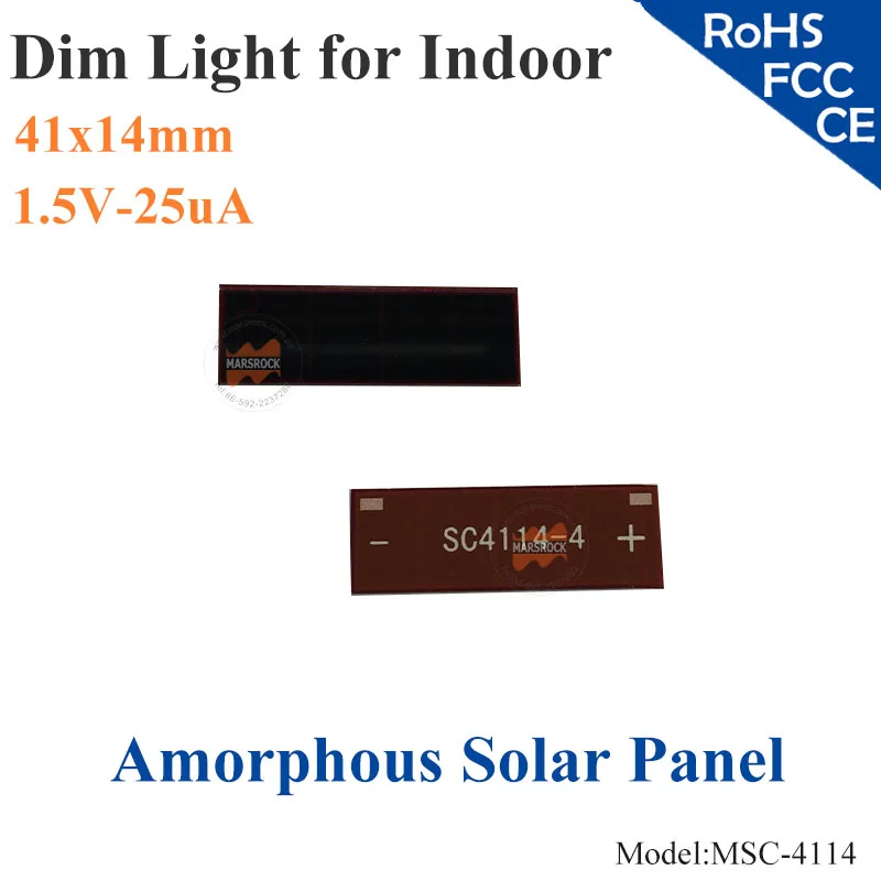 Solares de Silício Amorfo de Película Fina para o Interior do Produto Ito de Células Luz Vidro Calculadora Brinquedos 0-1.2 Bateria 41x14mm 1.5 v 25ua Dim