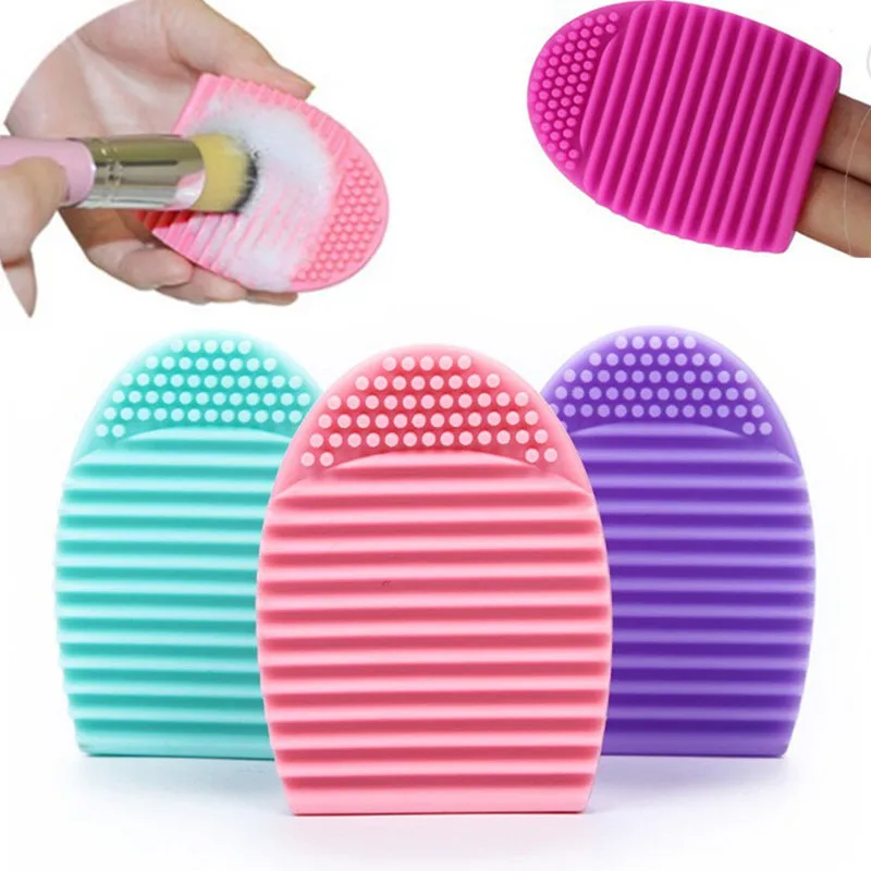 1PC Women font b Makeup b font Brush Cleaner Silicone Glove Scrubber Wash Cleaning Brushes Egg