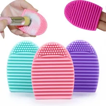 1PC Women Makeup Brush Cleaner Silicone Glove Scrubber Wash Cleaning Brushes Egg Silica Gel Cosmetic Brush Rinsing Pad