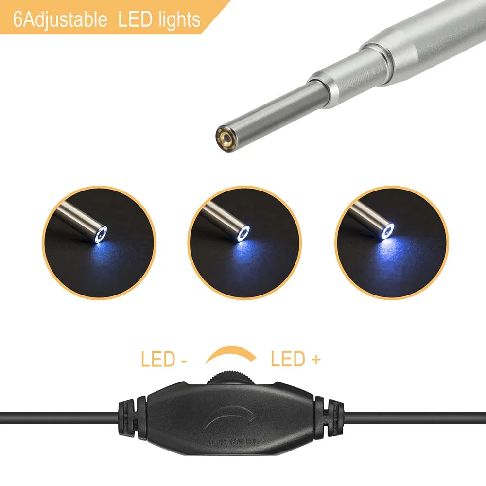 In-ear Mini Medical Endoscope Camera 3.9mm USB Endoscope Inspection Camera for OTG Android Phone PC Ear Nose Borescope