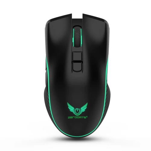 ZERODATE T26 2,4G беспроводная мышь TYPE-C перезаряжаемая игровая мышь с семи кнопками яркий светильник мышь для быстрой зарядки - Цвет: Черный