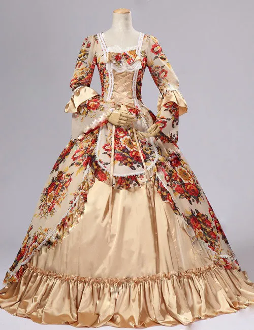 18th века в стиле рококо/грузинская модные Marie antoinette Dress жаккардовая Ренессанс викторианской платье