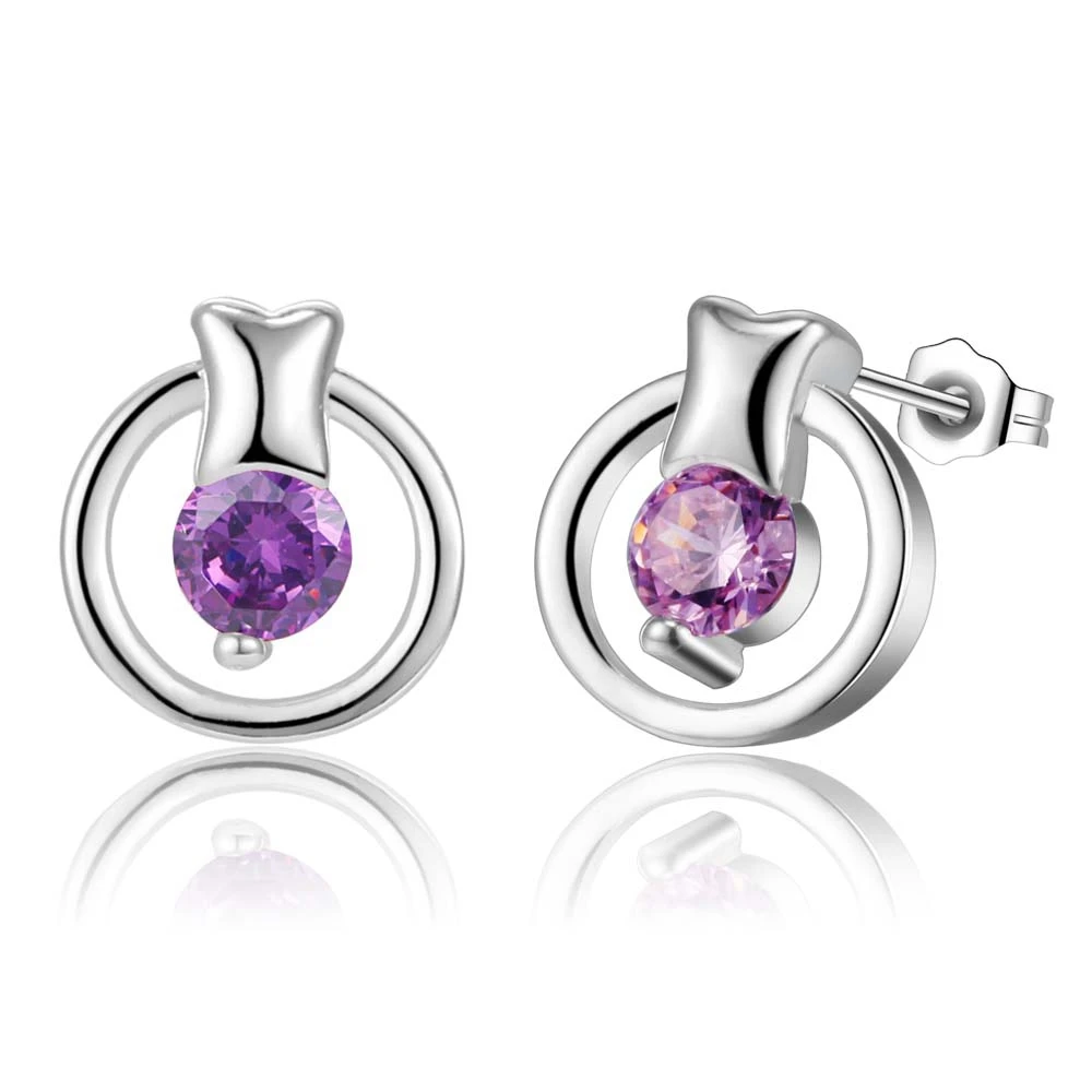 

purple zircon loop high quality Silver Earrings for women fashion jewelry earrings /UYAZMUBZ EBFSYHLJ