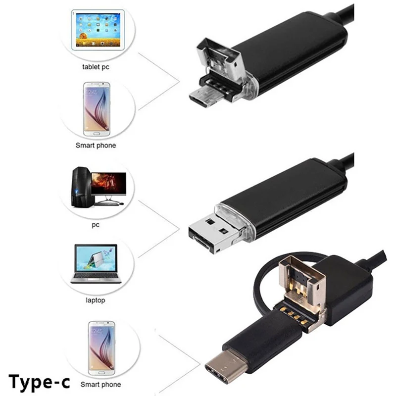 VicTsing 1510m 3-in-1 Android Type-C USB Endoscope Camera Wifi Borescope 6 LED Snake Camera For Mac OS Windows Car Repair Tool (15)