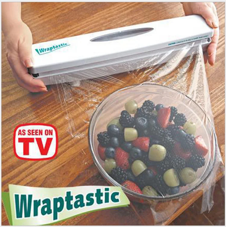 Wraptastic Dispenser Plastic Wrap Preservative Film Cutter Cutting Foil Or Cling Wrap Kitchen