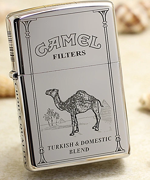 

LXF silver mirror 250 carved camel lighter