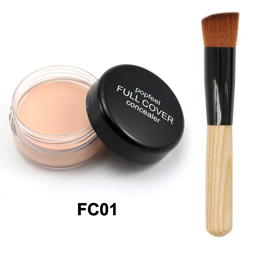 Popfeel основа для макияжа с полным покрытием, основа для макияжа, жидкое покрытие для лица, тональный крем+ кисть, косметический инструмент