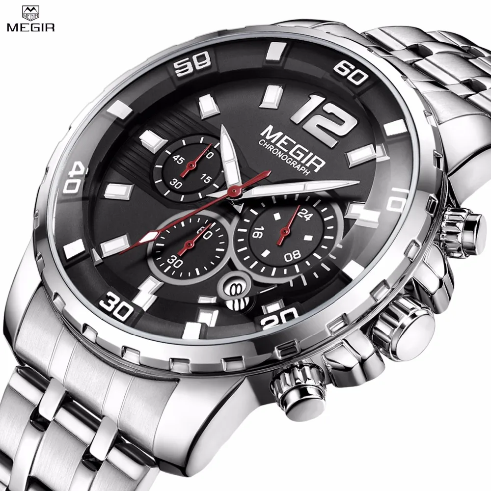 megir men's chronograph analog quartz watch
