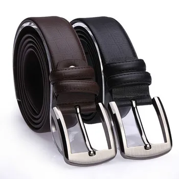 

2017 New Fashion Men High Quality Luxury Brand Leather Belt Pin Buckle Black Business Trouser Strap Cinturones Hombre Cinto