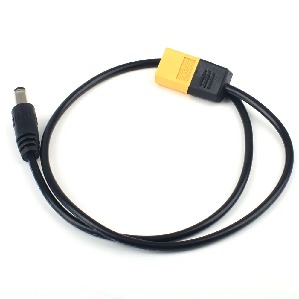 

High Quality 50cm TS100 XT60 Bullet Connector to Male DC5525 DC5521 Power Cable for Imax B6 Charger / FPV Multirotor Repairs