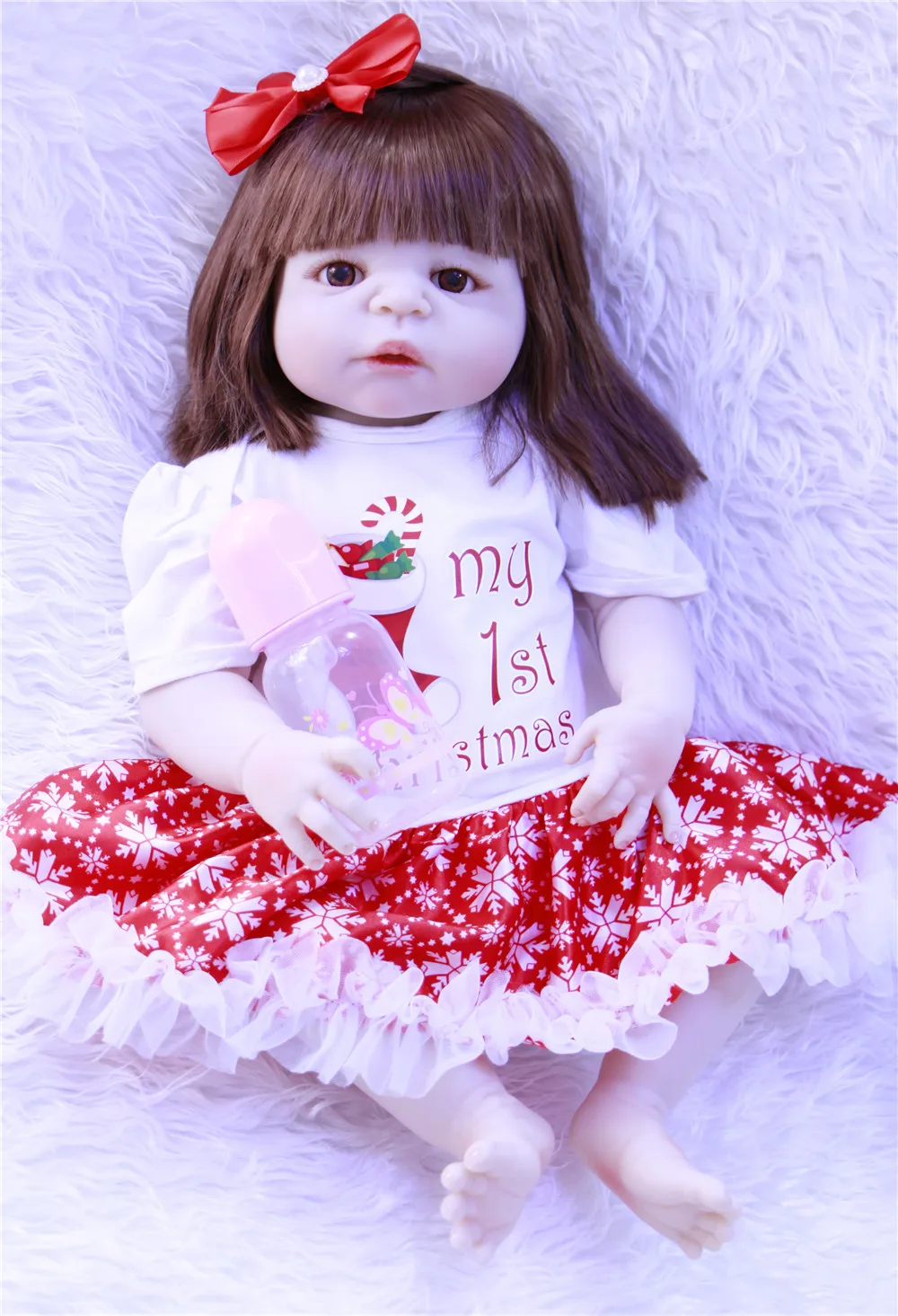 DOLLMAI 55cm Full Silicone Body Reborn Girl Baby Doll Toys Newborn