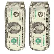 Новые забавные женские и мужские носки с 3D принтом доллара повседневные носки унисекс из хлопка с глубоким вырезом GDD99