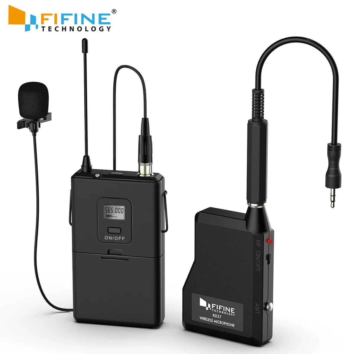 Sistema sem Fio do Microfone da Lapela da Frequência Canais com Transmissor do Bodypack Microfone da Lapela Ultraelevada de 20 Fifine Mini Receptor Portátil &