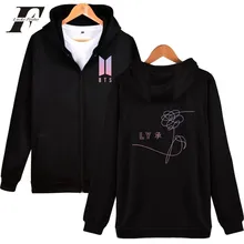 LUCKYFRIDAYF Kpop BTS Sweartshirt Hoodie Bangtan Boys Hip Hop Streetwear Autumn Coat Couple Jacket Fashion Zipper Plus Hot Sale