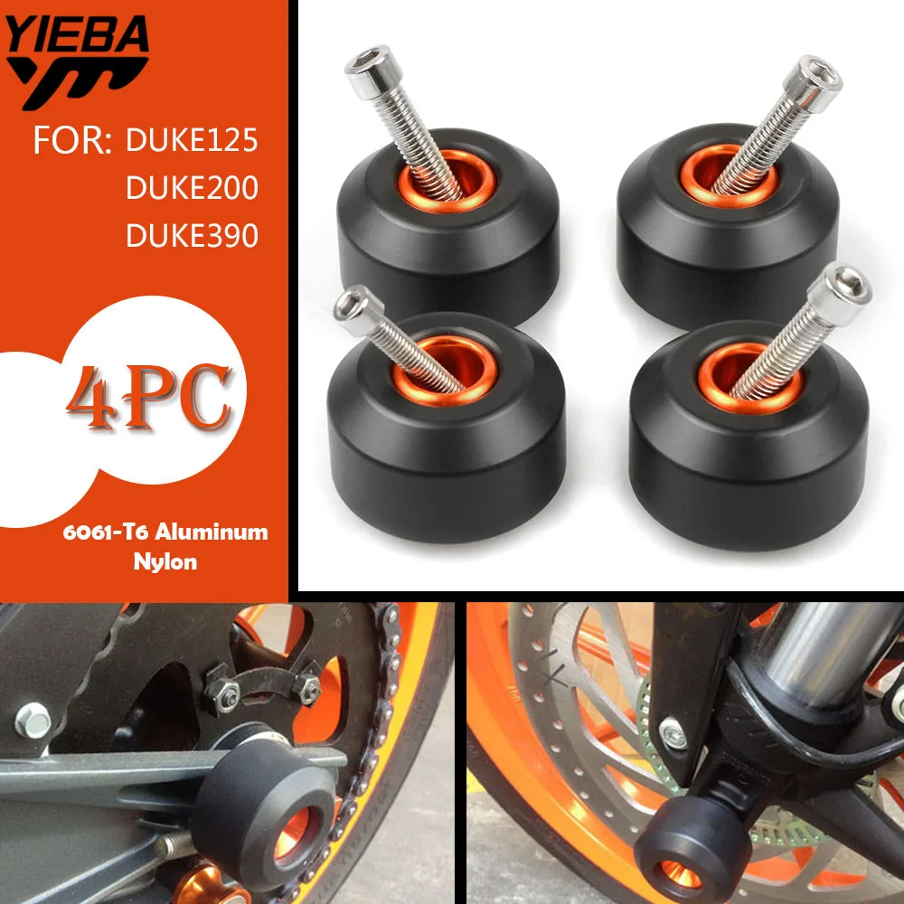 For KTM Duke 125 200 390 2017 Hot Motorcycle Frame Slider Front and Rear Fork Wheel Frame Slider Crash Pads Falling Protection