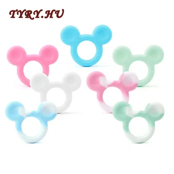 

Cute Teether Ring Baby Teething Pendant Food Grade Silicone Material Safe BPA Free With Rope Pacifier Chain Toy
