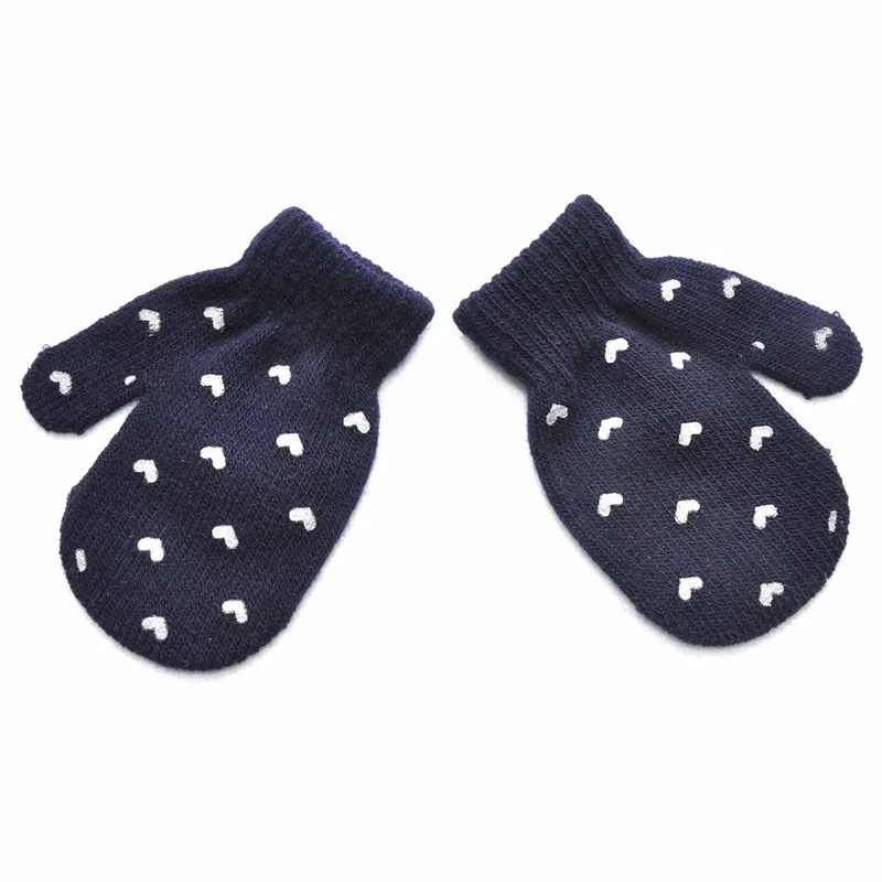 Теплые перчатки для мальчиков и девочек на осень-зиму; теплые варежки с принтом звезд; Закрытые Пальцы; перчатки; 6 стилей; HT