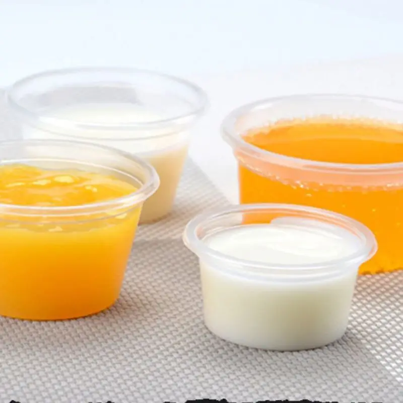 50Pcs Disposable Cups Set Of 180ml Sauce Pot Container Jello Shot Cup Slime Storage With Lid For Ketchup