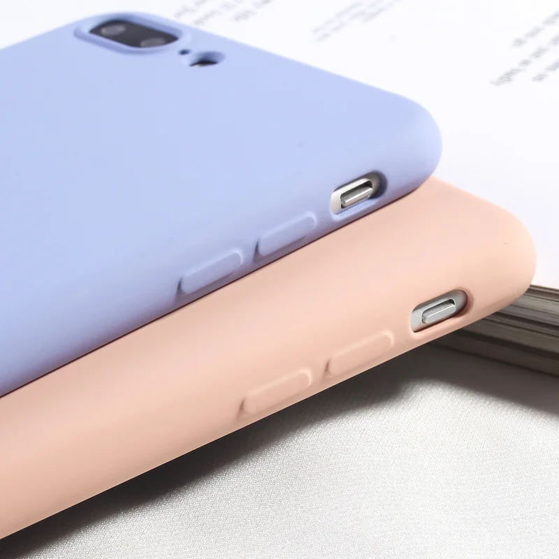 

Candy Color Phone Cover For iPhone 8 Plus Luxury Liquid Silicone Case For iPhone 6 6s Plus 7 8 X XS XR XS Max Soft TPU Back Capa