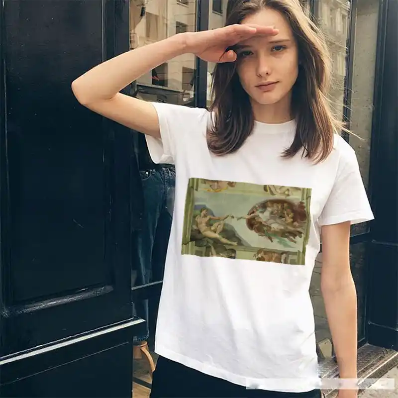Michelangelo Tshirt Funny Women Ulzzang Harajuku Tumblr Short