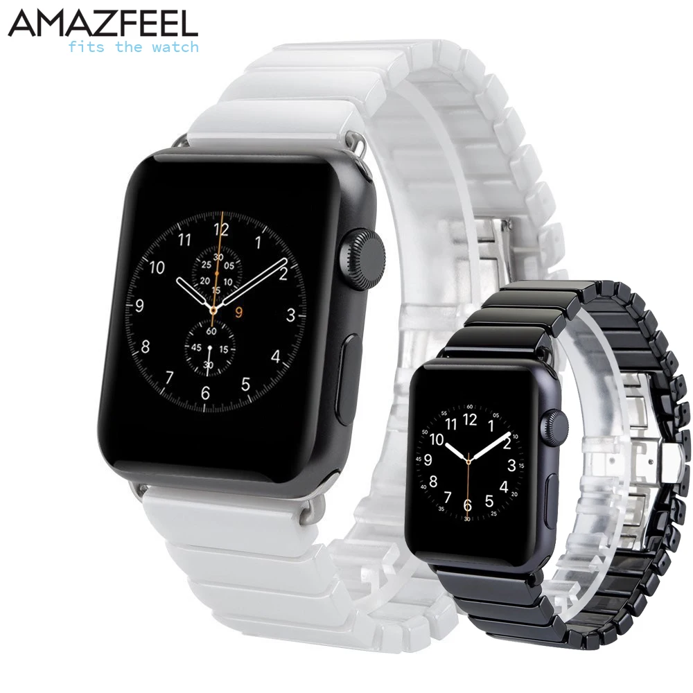 AMAZFEEL Ceramics Watch Bracelet For Apple Watch Band 42mm 38mm iwatch 1 2 3 Accessories For