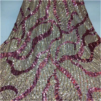 

Royal Blue African Lace Fabric 2019 pink High Quality Lace Sequins Fabric French Nigerian Lace Fabric 3d Embroidery Wedding Lace