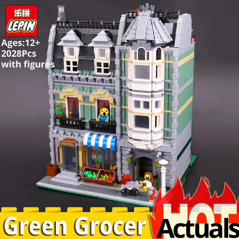 

DHL LEPIN City architecture 15008 Green Grocer Model Building Blocks Bricks Toys for children Christmas Gift legoing house 10185