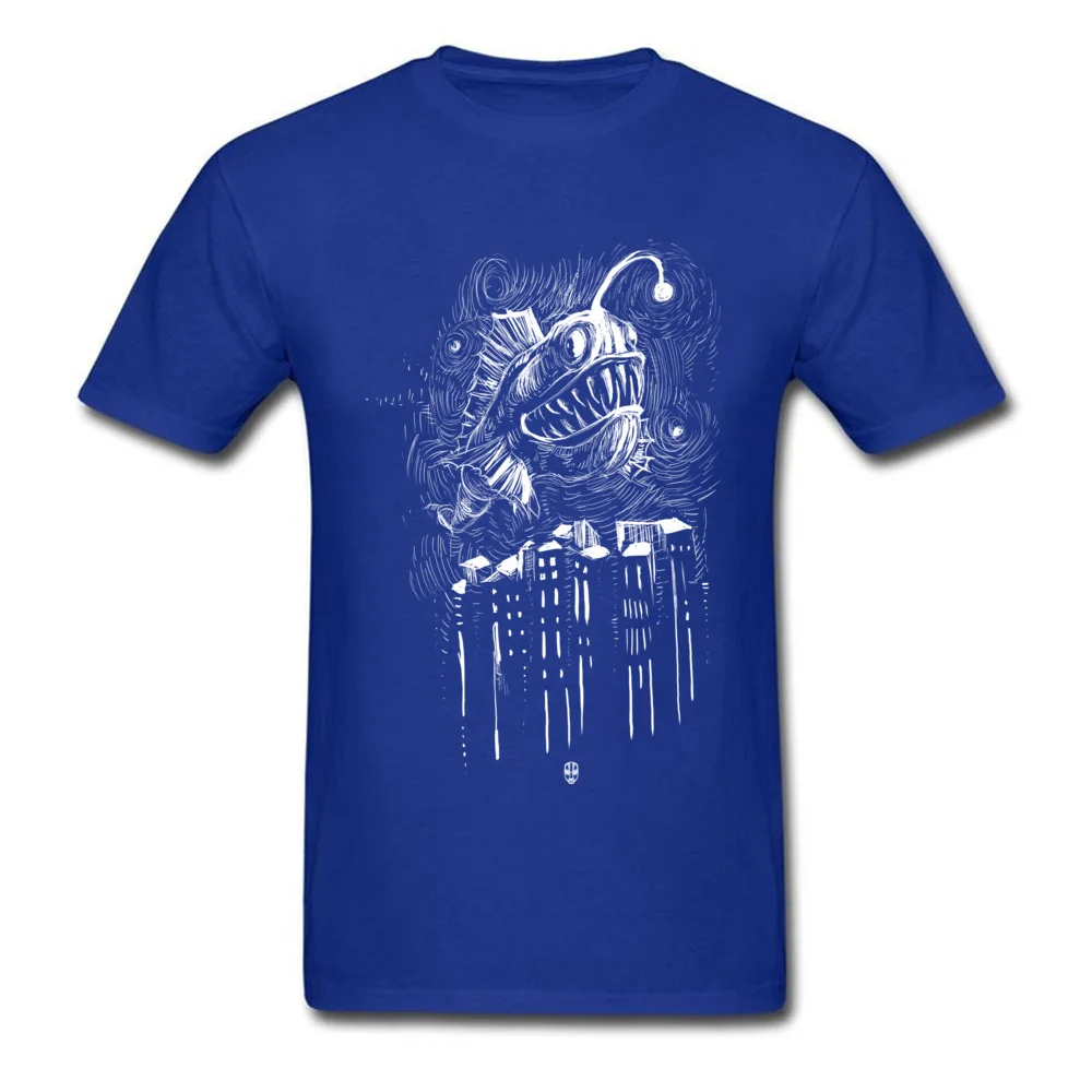 Normal Underwater City Printing Short Sleeve VALENTINE DAY Tops Tees Newest O-Neck Pure Cotton T-Shirt Men T-shirts Underwater City blue