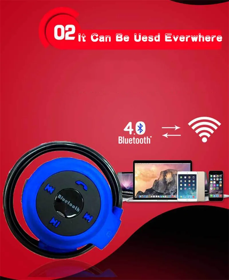 Sports Bluetooth Earphones Stereo Bass Wireless Headphones Headset Fone De Ouvido Sem Fio Auriculares with Mic for IOSAndroid6