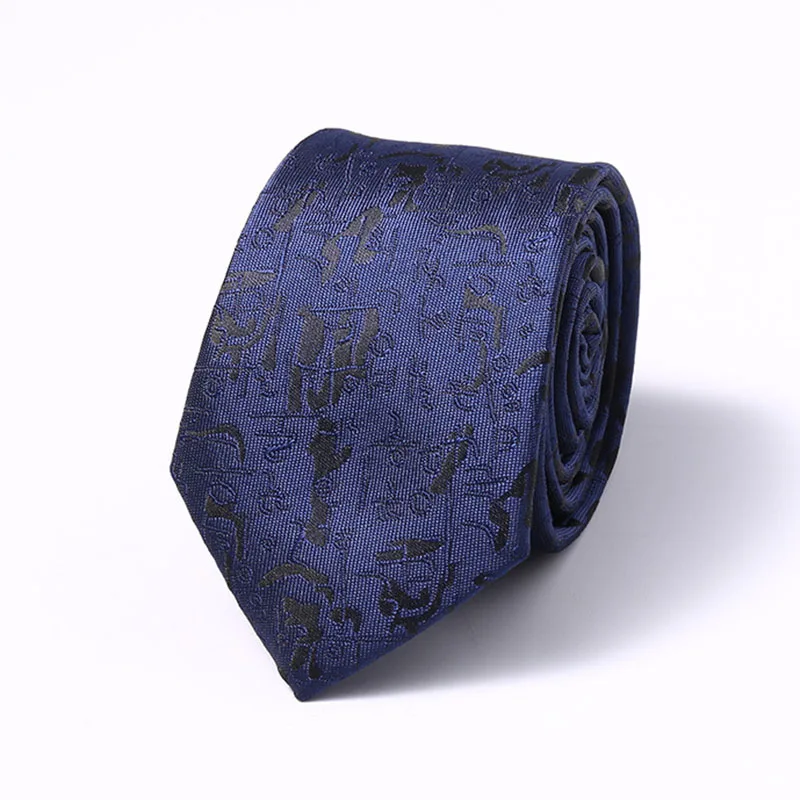 Роскошные 6 см мужские галстуки с рисунком для мужчин тонкие галстуки полиэфирные жаккардовые галстуки для худой шеи Свадебные Узкие галстуки - Цвет: 0AS-018