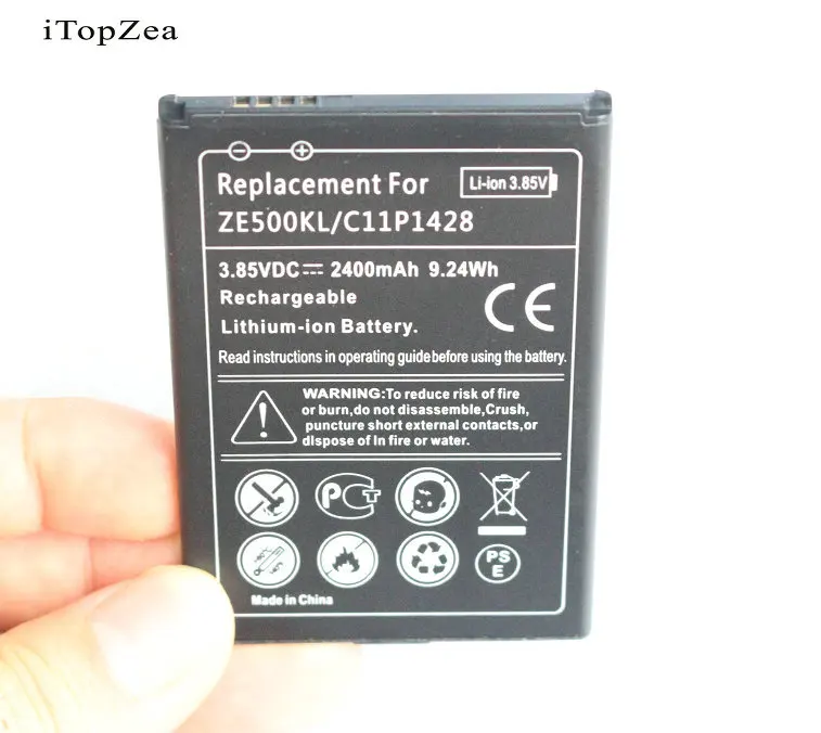 ITopZea Новый 1 шт. 2400mAh / 9.24Wh C11P1428 Сменный аккумулятор для Asus Zenfone 2 Zenfone2 Laser ZE500KG