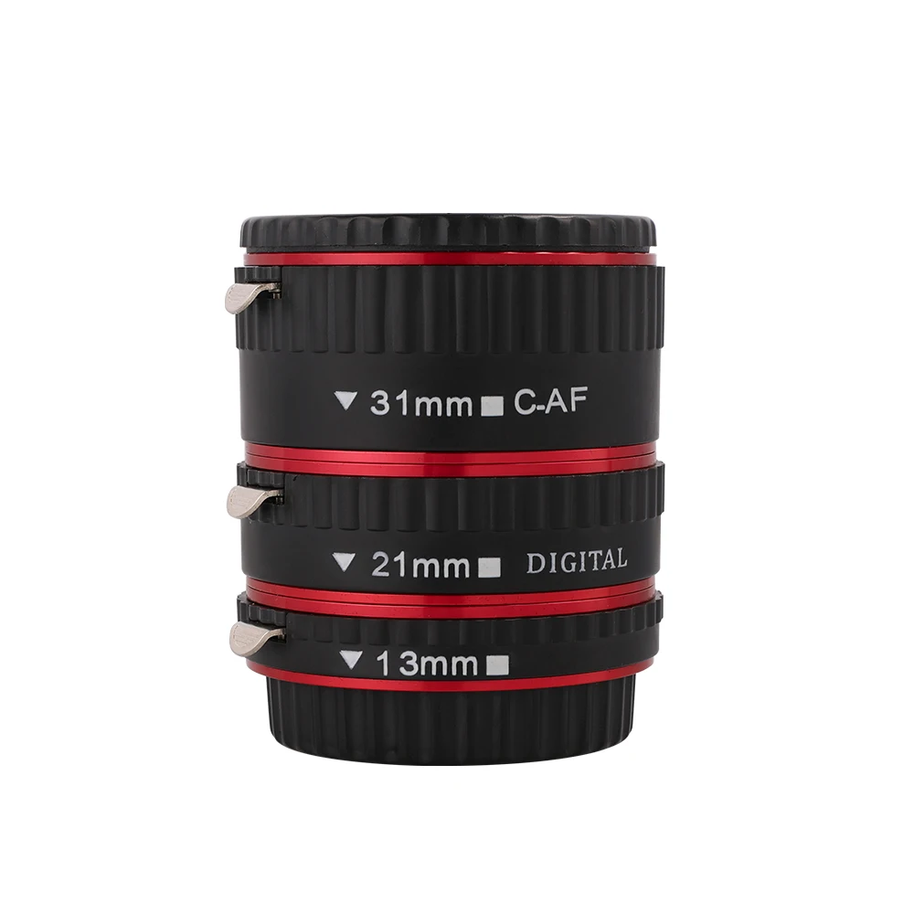 Kaliou 13mm 21mm 31mm Auto Focus Macro Extension Tube Set for Canon EF EF-S Lens Canon 700d t5i 7d 5d Black Red Silver color