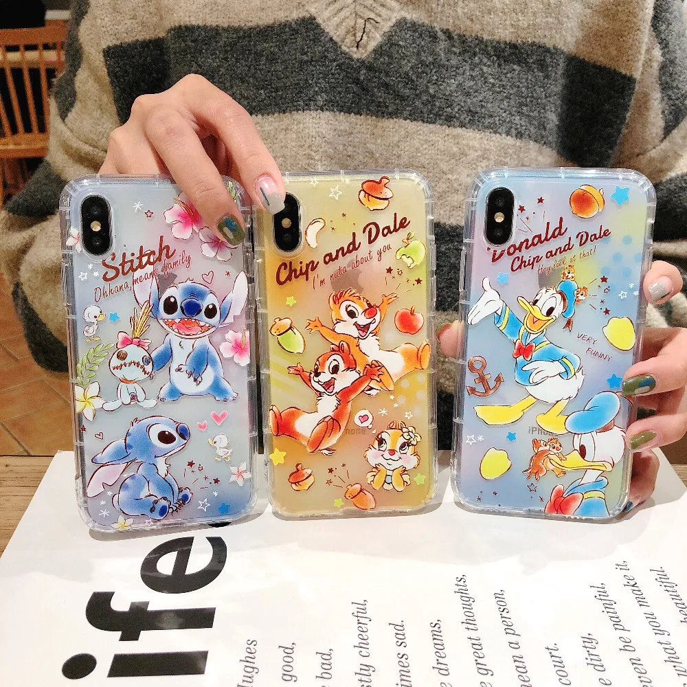 Чехол Marchcover для iPhone X XS MAX XR милый мультяшный Ститч Дональд чип и Дейл чехол мягкий