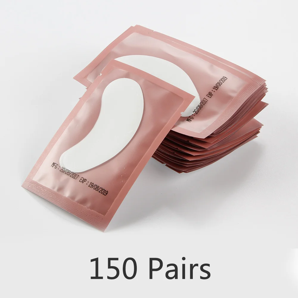 150 Pairs Collagen Eyelash Extension Patches Lint-free Eye Lash Building Patches Fake Eye Lash Grafting Eye Pads Makeup Tools - Цвет: Pink-150