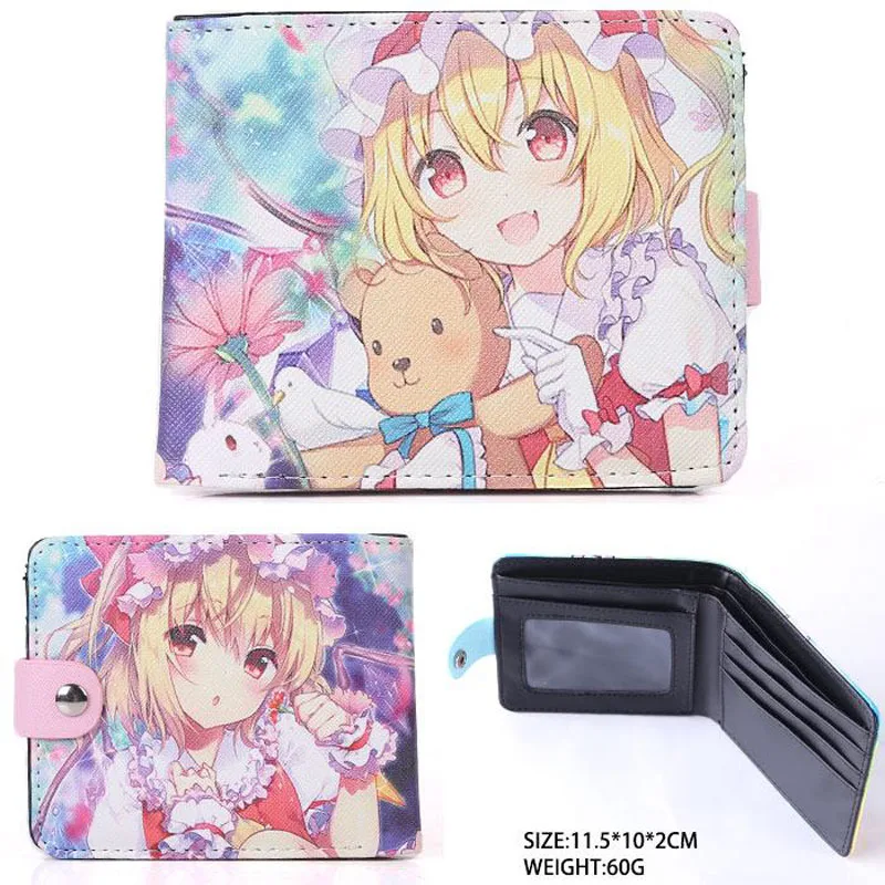 Аниме TouHou проект Синтетическая кожа короткий Изысканный кошелек/Flandre Scarlet Button