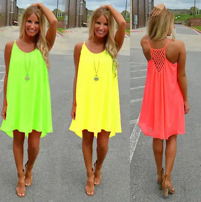 

Women Summer Chiffon Strap Beach Dress Cover Up Hollow Out Solid Cover-Ups Party Mini Dress Plus Size S-XXXL