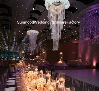 

round shape )hannging Crystal Chandelier Hanging for Weddings Decoration