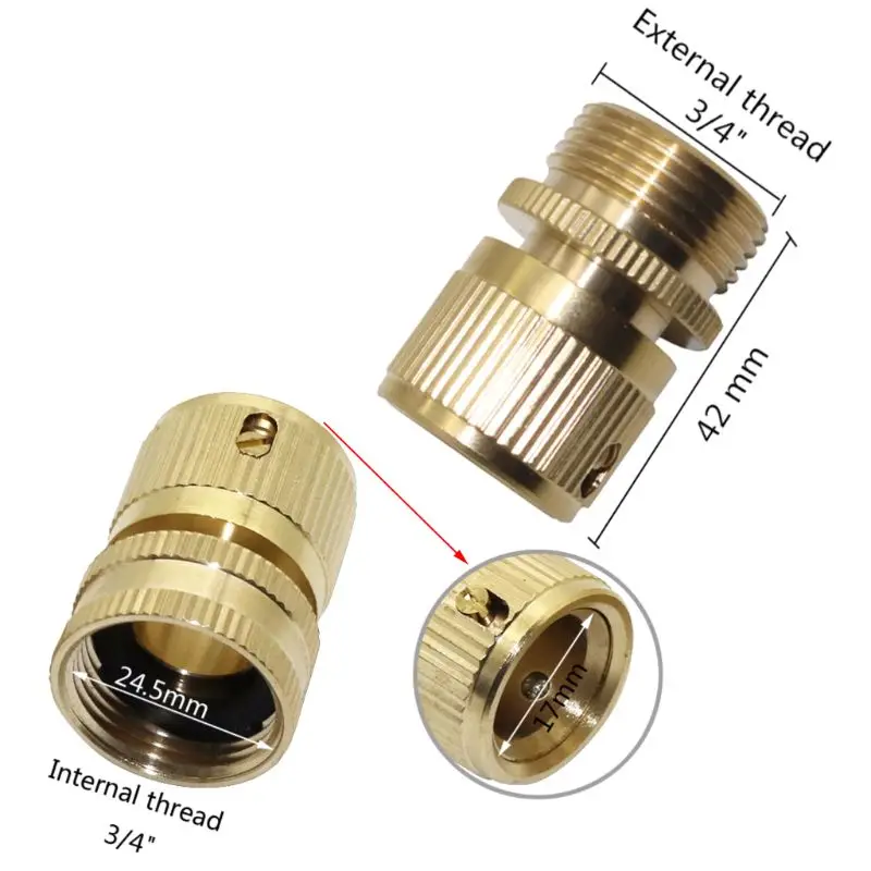 3/4 Дюймов Мужской Женский резьба Быстрый Соединитель медный садовый водопроводный кран соединительные части для мойки автомобиля фитинги для труб