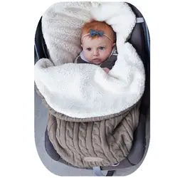 Детский спальный мешок Конверт зимний детский спальный мешок Footmuff для коляски вязаный спальный мешок детский новорожденный вязаный