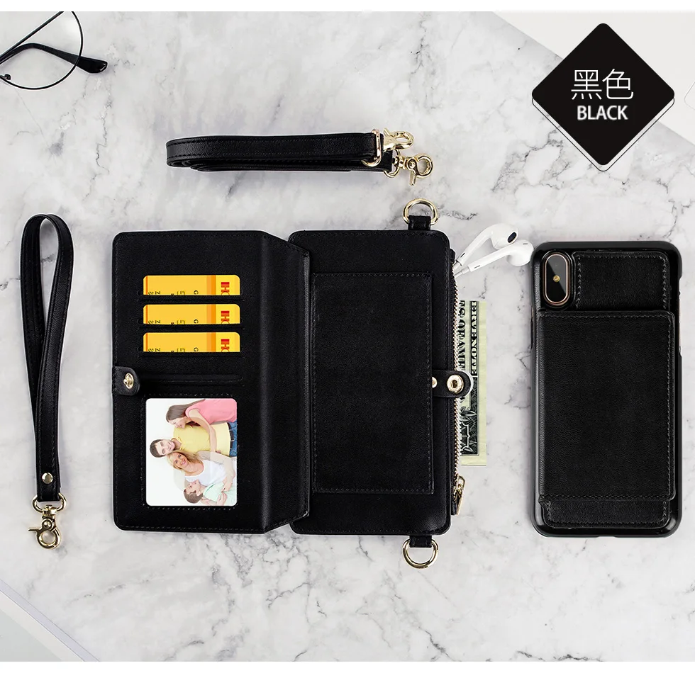 Кожаный флип-чехол для телефона с подставкой и отделением для карт, чехол для samsung Galaxy Note 8 9 S8 S9 Plus, женская сумка на плечо, сумочка, кошелек, сумки