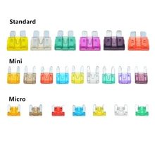 Mini micro padrão para carro, fusas de carro 2a 3a 5a 7.5a 10a 15a 20a 25a 30a 35a 40a 50a 10 pçs/lote