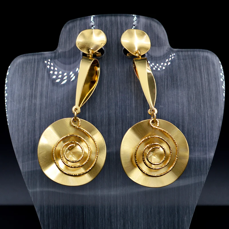 

Sunny Jewelry Fashion Jewelry 2019 Long Drop Dangle Women's Earrings High Quality Round Circle For Wedding Party Daily Wear Gift
