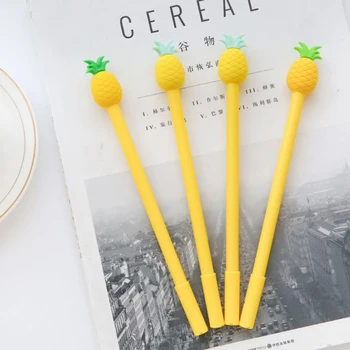

4 Pcs/set Cute 0.5mm Fruit Pineapple Gel Pens Stationery Office School Supplies Gift Black Blue Ink Signature Pens