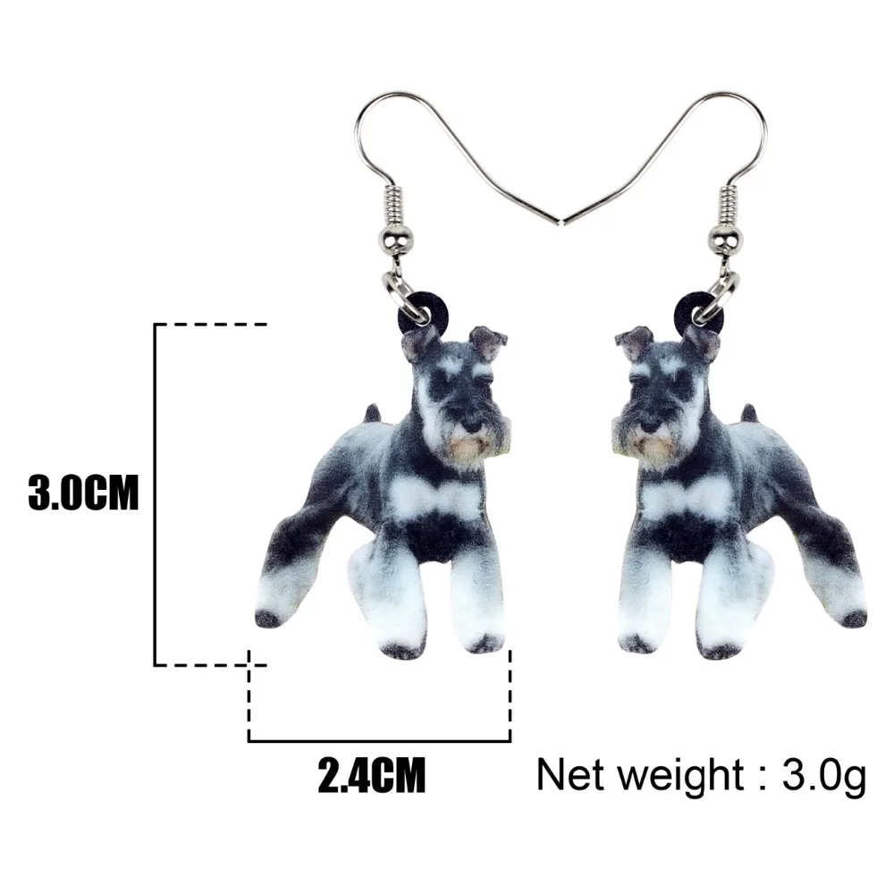 WEVENI Акриловые Модные Schnauzer Terrier Dog серьги подвески в форме капли Gift Anime Animal Jewelry для