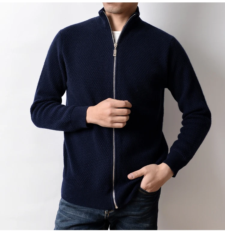 malha masculina inteligente casual zíper cardigan camisola casaco S-2XL