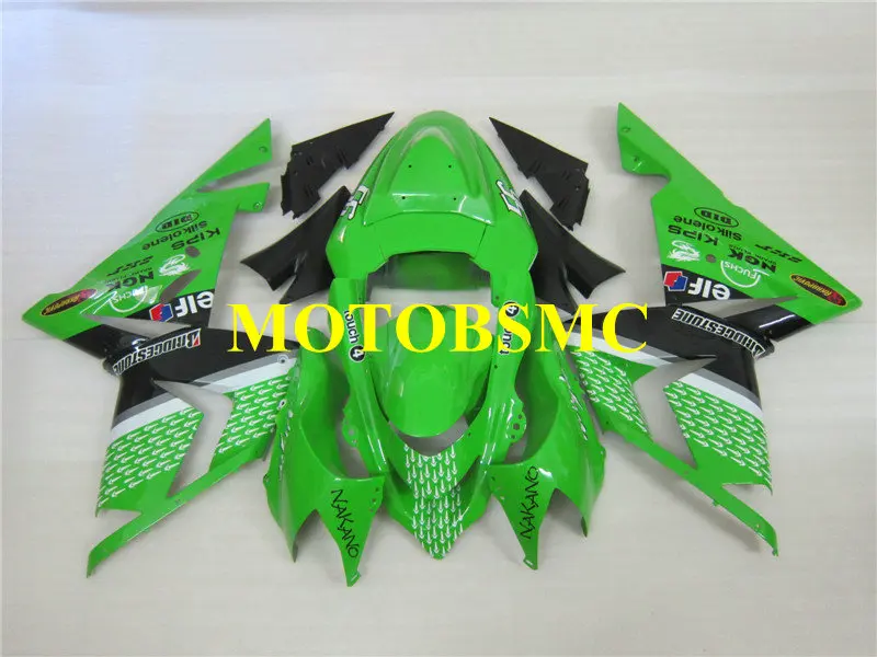 Топ-Номинальная мотоциклетный вставной обтекатель комплект для KAWASAKI Ninja ZX10R 04 05 ZX 10R 2004 2005 ABS зелено-черные обтекатели комплект+ подарки KI51