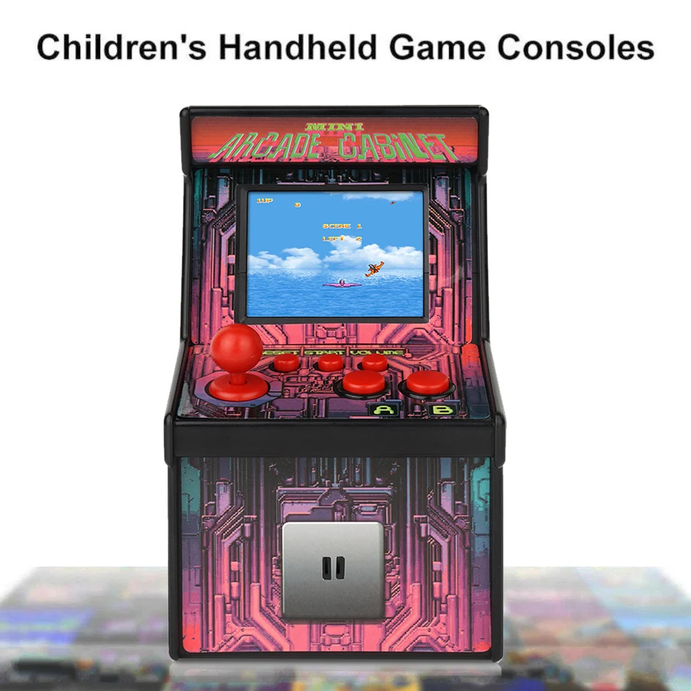 

2pcs/lot Mini Arcade Consola Retro Tiny Video Game Arcade Cabinet for Kids Portable Electronic Handheld Game Console w/200 Games