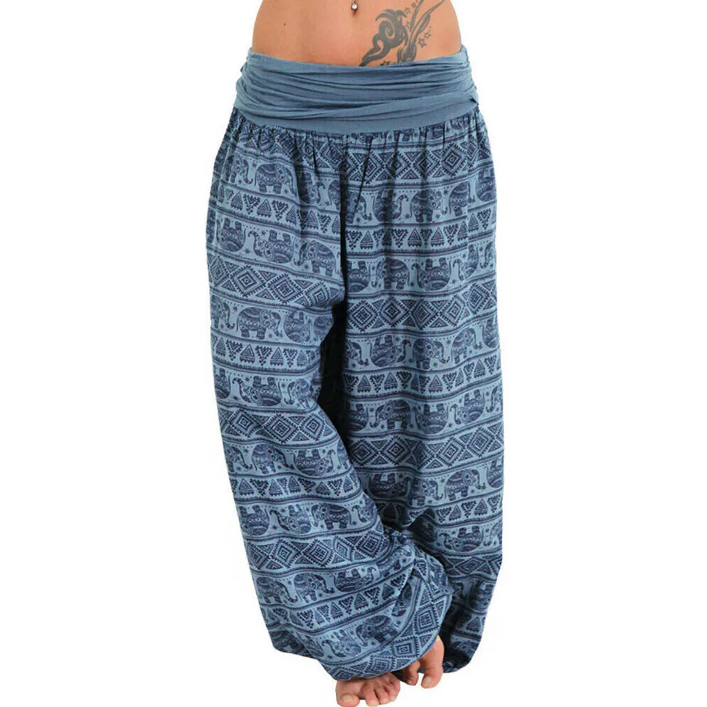 

Band Width Loose Leg Pants Women Ladies Trousers Printed Women's Casual Pant Roupas Feminina Clothing 2019 *